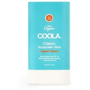 COOLA Stick Solaire Visage et Corps SPF30 à la noix de coco 17 g, Protection haute performance + éco-responsable, Testé sous contrôle dermatologique, Adapté aux peaux sensibles + résistant à l'eau