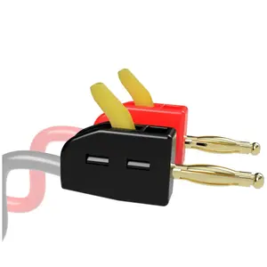 Speakersnap - banaanstekker - banaanpluggen - snap lock - 25 paar - 50 stuks - rood zwart pas cher