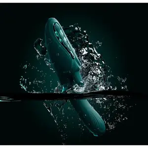 ZALO - Ares - Likkende G-Spot Rabbit Vibrator - Verwarmend - App Control - Smaragd Groen pas cher