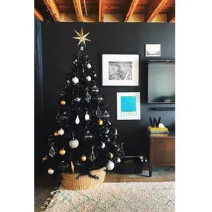 Perfect Holiday (PVC-4BLK) Sapin de Noël canadien de 1,2 m, 291 pointes, diamètre 76,2 cm, avec support en métal, Noir pas cher