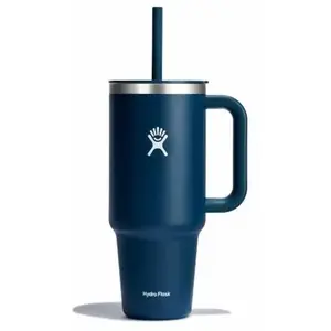 Gobelet isotherme XXL Bleu avec paille souple 1180ml S'adapte aux portes gobelets de nombreuses voitures - HYDROFLASK pas cher