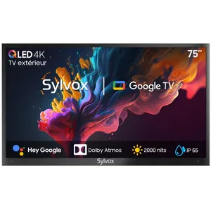 SYLVOX 75 QLED TV Extérieur 4K UHD Smart Google TV SystèmeIP56 Résista... pas cher