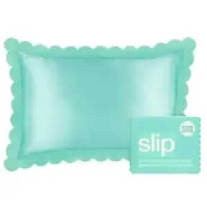 Slip Pure Silk Queen Pillowcase with Scalloped Edge - Turquoise Kussen