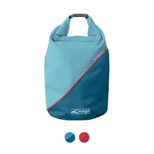 Kurgo Sac à Croquettes pour Chiens, Accessoire pour le camping, sans BPA, pliable, capacité 2,2 kg, Bleu pas cher