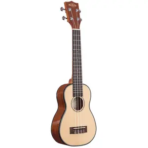 Kala Solid Spruce Top Mahogany Long Neck Soprano sopraan ukelele met g... pas cher