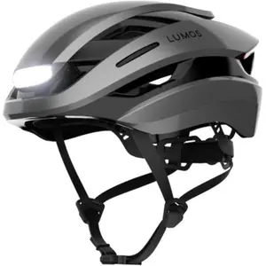 Lumos Casque Ultra Smart | Casque de Vélo | Feux avant et arrière (LED) | Clignotants | Feux stop | Connexion Bluetooth | Adulte: Homme, Femme (Gris cendré, Size : M-L)