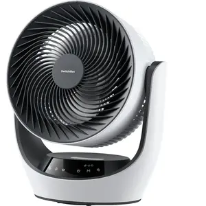 SwitchBot 22dB Draadloze Tafelventilator - Fluisterstille Oplaadbare USB Ventilator met App en Afstandsbediening - Stille Bureau Luchtcirculatie - 4 Standen & Timer - Wit pas cher