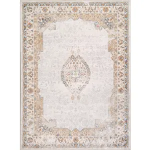LIVABLISS Tapis Lavable Machine Vintage Oriental DEEPIKA 200x275cm Multicolore/Marron pas cher