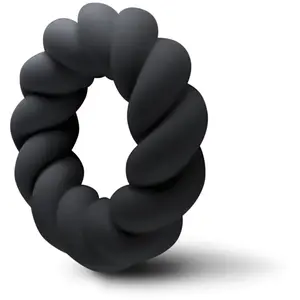 Rocks-off - Twist Non Vibrating Liquid Silicone Ring Black