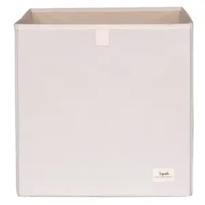 3 sprouts Cube de rangement en tissu recyclé Uni crème pas cher