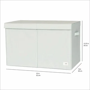 3 sprouts Coffre à jouets en tissu recyclé Uni vert pas cher