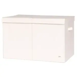 3 sprouts Coffre à jouets en tissu recyclé Uni crème pas cher