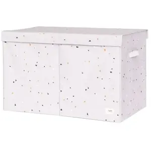 3 sprouts Coffre à jouets en tissu recyclé Terrazzo gris clair pas cher