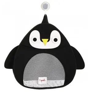 3 Sprouts Filet de rangement jouets de bain Pingouin pas cher