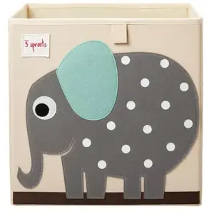 3 Sprouts Boîte de rangement en forme de cube pour enfants et tout-petits éléphant pas cher