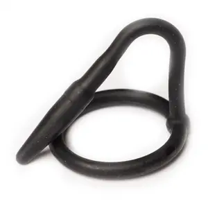 Merkloos / Sans marque Sport Fucker Siliconen Cockring met Penisplug - zwart