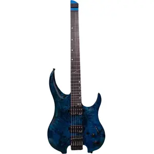Legator G6SS Ghost 6 Super Shred Blue Burl headless elektrische gitaar pas cher