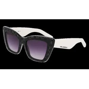 Lunettes de Soleil KARL LAGERFELD KL6158S 006 BLACK/WHITE ACETATE FEMALE pas cher