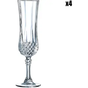 CRISTAL D'ARQUES 4 flûtes 12 cl pas cher