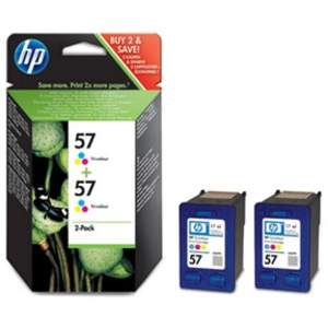 HP 57 (C9503AE) Inktcartridge 2x 3-kleuren - Multipack pas cher