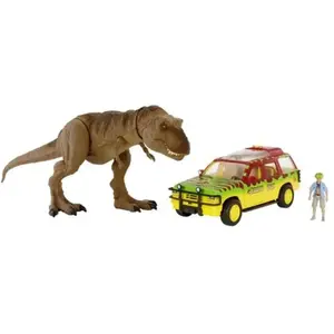 Mattel Jurassic World Legacy - T-Rex Voiture (1 dinosaure + 1 figurine) pas cher