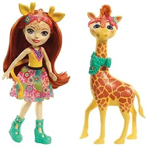 Mattel ENCHANTIMALS Balade au Zoo Poupée Gillian Girafe 15 cm et Pawl pas cher
