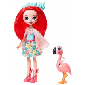 ENCHANTIMALS Jungle Enchantée Poupée Fanci Flamant 15 cm et Swash pas cher