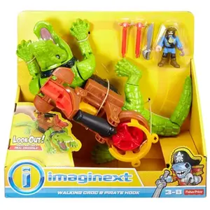 Figurine Fisher Price Imaginext Crocodile et Capitaine Crochet pas cher