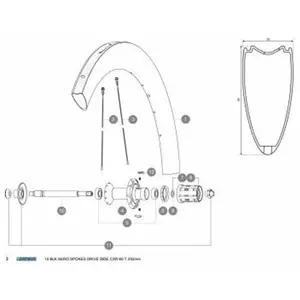 Mavic Rayon Aero Cxr 60 C/t Rear Right 10 Unités pas cher