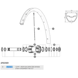 Mavic Rayons Gauches Crossride Fts-x 27.5 2016 12 Unités 279 mm pas cher