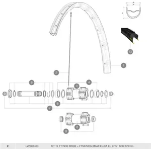 Mavic Rayon Crossride/xa Elite 27.5 Front/rear 12 Unités 279 mm pas cher