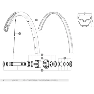 Mavic Rayons Gauches Crossride Tubeless Quest 12 Unités 278 mm pas cher