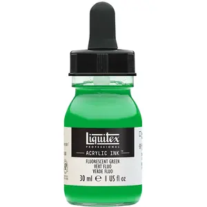 Winsor & Newton, Peinture loisirs créatifs, Proff. acrylic ink 30ml flourescent green 985 (30 ml)