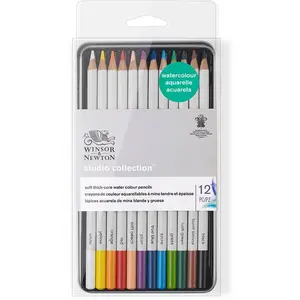 Winsor & Newton Studio Collection 12 Soft thick-core Aquarelpotloden pas cher