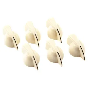 6 boutons Fender Chicken head pour tête d'ampli - Crème pas cher