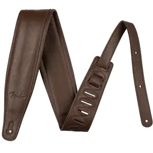 Fender Premium Leather Strap Brown gitaarband pas cher