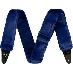 Fender Supersoft Strap "Poodle Plush" Blue - Gitaarband pas cher