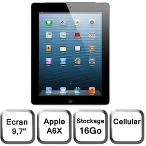 Apple iPad écran Retina Wi-Fi+Cellular 16Go Noir pas cher