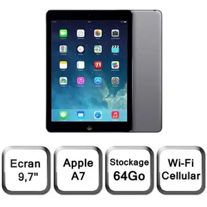 Tablette Apple iPad Air Wi-Fi + Cellular 64 Go gris Retina 9.7 pas cher