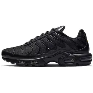 Baskets Nike Air Max Plus - Homme - Noir - Lacets - Plat - Polyester pas cher