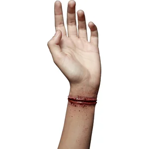 Ghoulish Applicatie Snijwond Arm Latex Rood/zwart pas cher