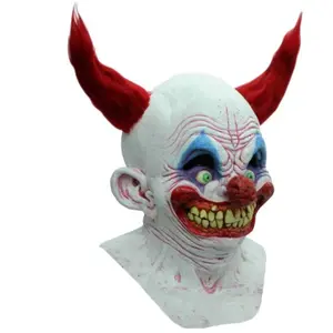 Ghoulish Hoofdmasker Clown Latex Wit/rood One-size pas cher