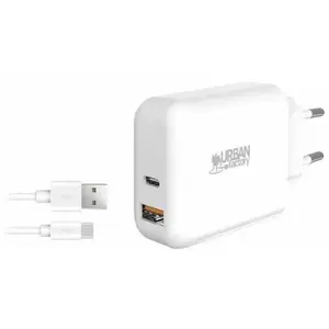 Urban Factory Psc45uf Chargeur Mural Usb-c Et Usb-c 45w 18w pas cher
