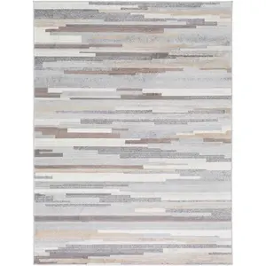 SURYA Tapis de Salon à Poils Courts Doux Scandinave Moderne OLIVIA 160x215cm Blanc/Brun pas cher