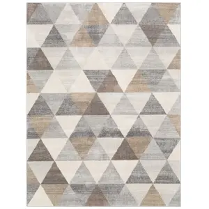 SURYA Tapis de Salon à Poils Courts Doux Scandinave Moderne KATHERINE 160x215cm Blanc/Brun pas cher