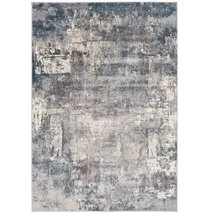 SURYA Tapis de Salon à Poils Courts Doux Abstrait Moderne NOA 160x213cm Bleu/Gris pas cher