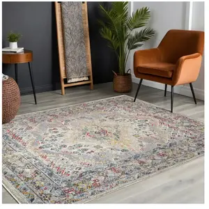 SURYA Tapis de Salon à Poils Courts Doux Vintage Oriental JADE 200x275... pas cher