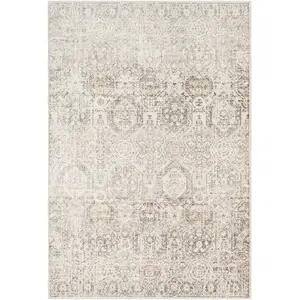 SURYA Tapis de Salon à Poils Courts Doux Vintage Oriental LOTUS 160x220cm Gris/Beige pas cher
