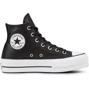 Converse Converse Chuck Taylor All Star Platform Leather High-Top Cuir Noir - 36 pas cher