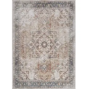 SURYA Tapis Lavable Machine Vintage Oriental ALORA 160x213cm Brun/IvoireVendu parcdiscount